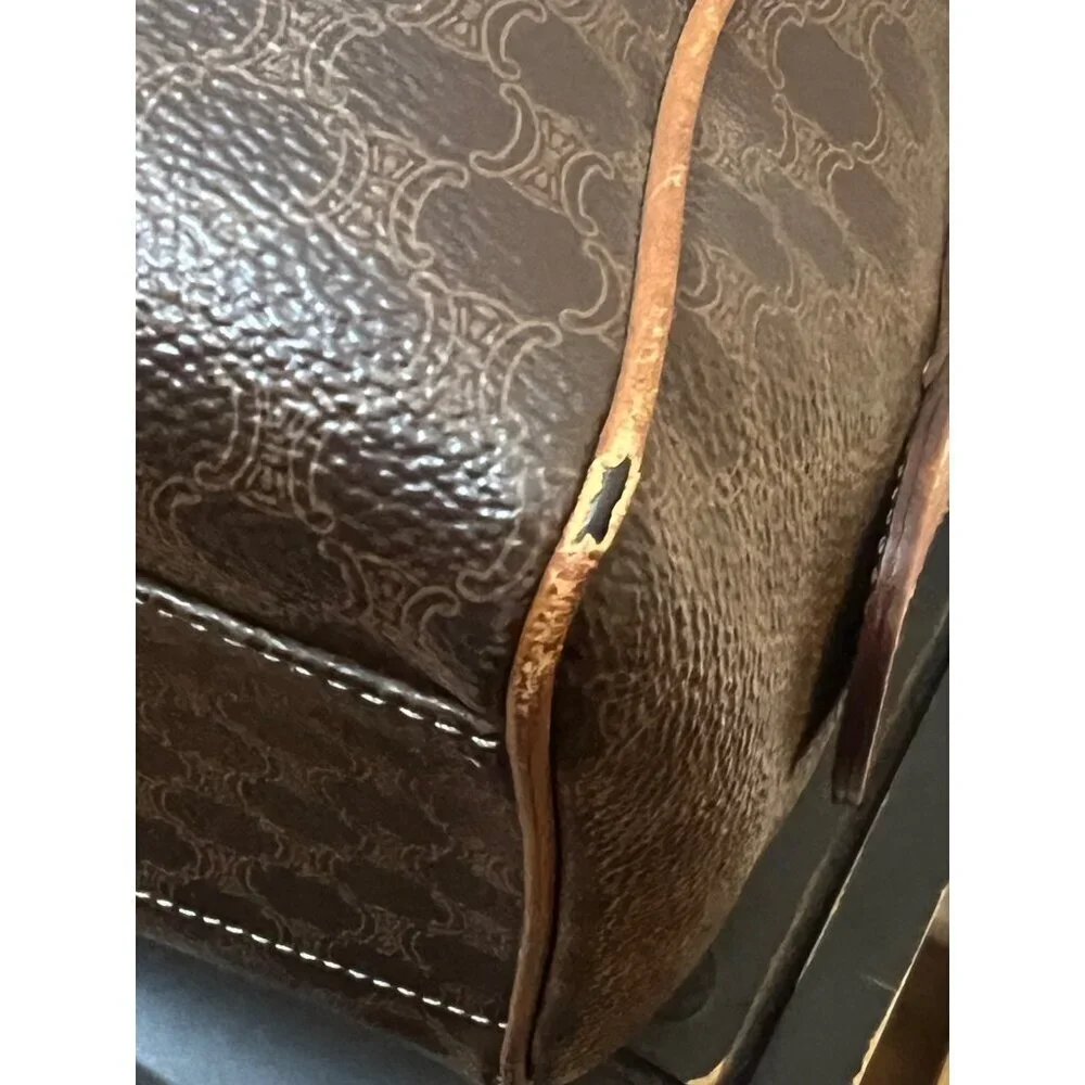 Vintage Celine Macadam Monogram Boston Handbag